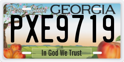 GA license plate PXE9719