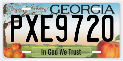 GA license plate PXE9720