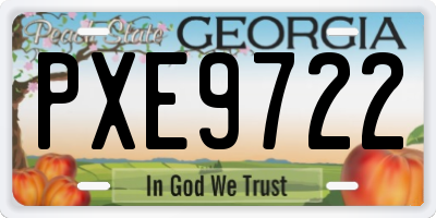 GA license plate PXE9722
