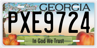GA license plate PXE9724