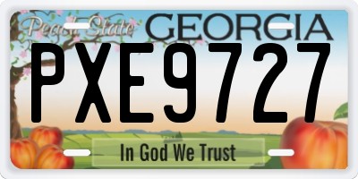 GA license plate PXE9727