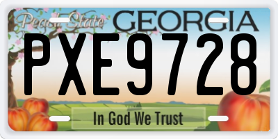 GA license plate PXE9728