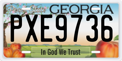 GA license plate PXE9736