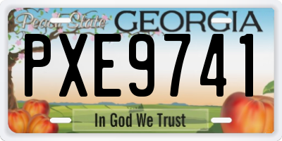 GA license plate PXE9741