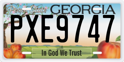 GA license plate PXE9747