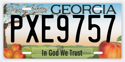 GA license plate PXE9757