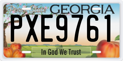 GA license plate PXE9761