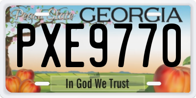 GA license plate PXE9770