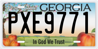 GA license plate PXE9771