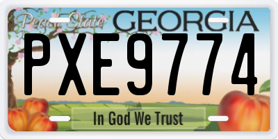 GA license plate PXE9774
