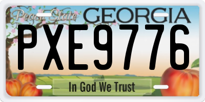 GA license plate PXE9776