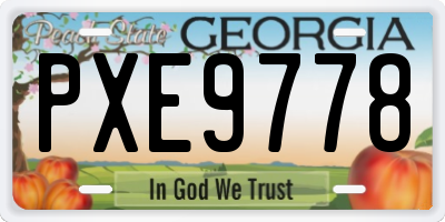 GA license plate PXE9778