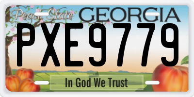 GA license plate PXE9779