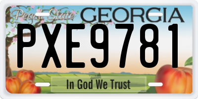 GA license plate PXE9781