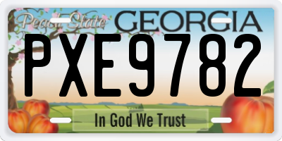 GA license plate PXE9782