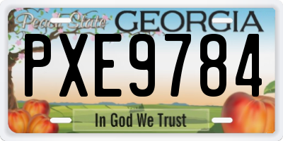 GA license plate PXE9784