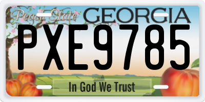 GA license plate PXE9785