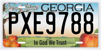 GA license plate PXE9788