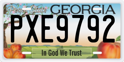 GA license plate PXE9792