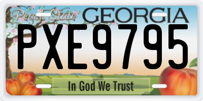 GA license plate PXE9795
