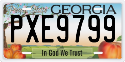 GA license plate PXE9799