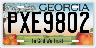 GA license plate PXE9802