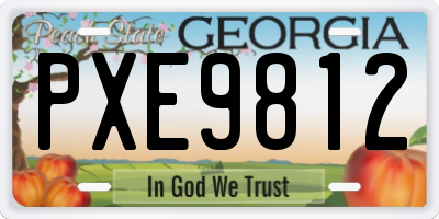 GA license plate PXE9812