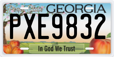 GA license plate PXE9832