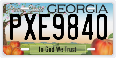 GA license plate PXE9840