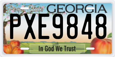 GA license plate PXE9848