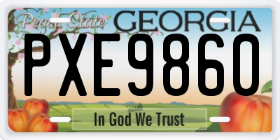 GA license plate PXE9860