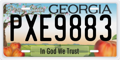 GA license plate PXE9883
