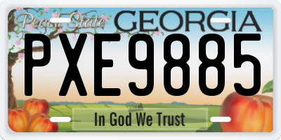 GA license plate PXE9885
