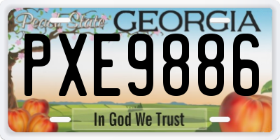 GA license plate PXE9886