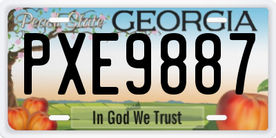 GA license plate PXE9887