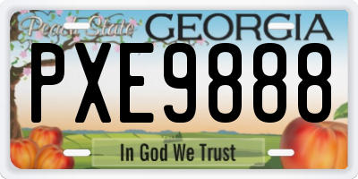 GA license plate PXE9888