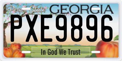 GA license plate PXE9896