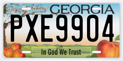 GA license plate PXE9904