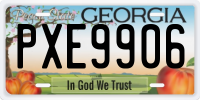 GA license plate PXE9906