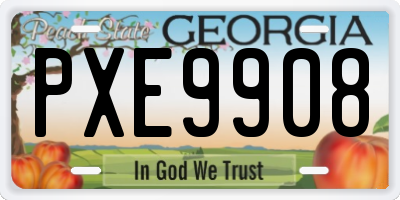 GA license plate PXE9908