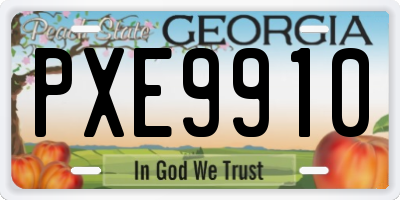 GA license plate PXE9910
