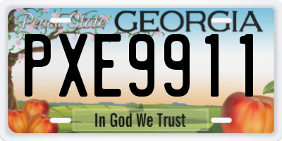 GA license plate PXE9911