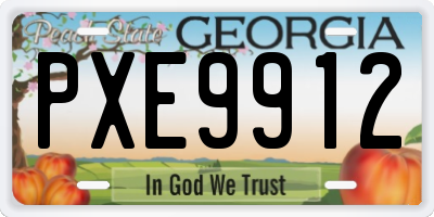 GA license plate PXE9912