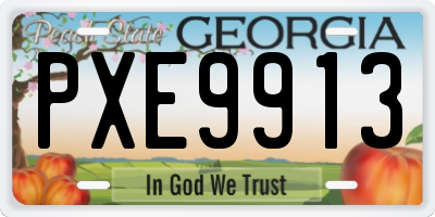 GA license plate PXE9913