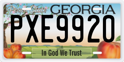 GA license plate PXE9920