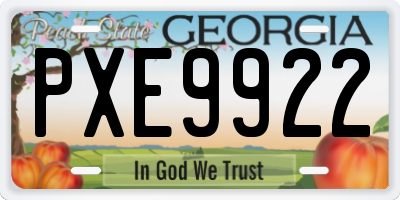 GA license plate PXE9922
