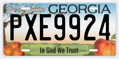 GA license plate PXE9924