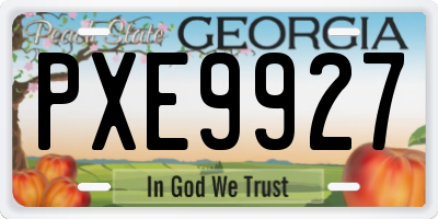 GA license plate PXE9927