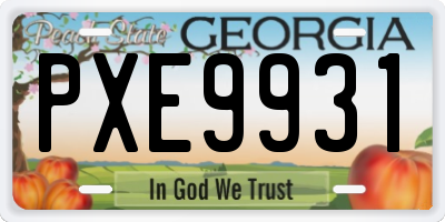 GA license plate PXE9931