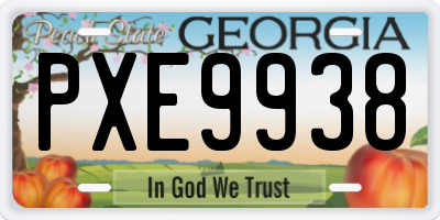 GA license plate PXE9938